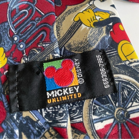 Vintage Disney Mickey Unlimited Men's Neck Tie Made In Italy Mickey Mouse - Picture 8 of 11